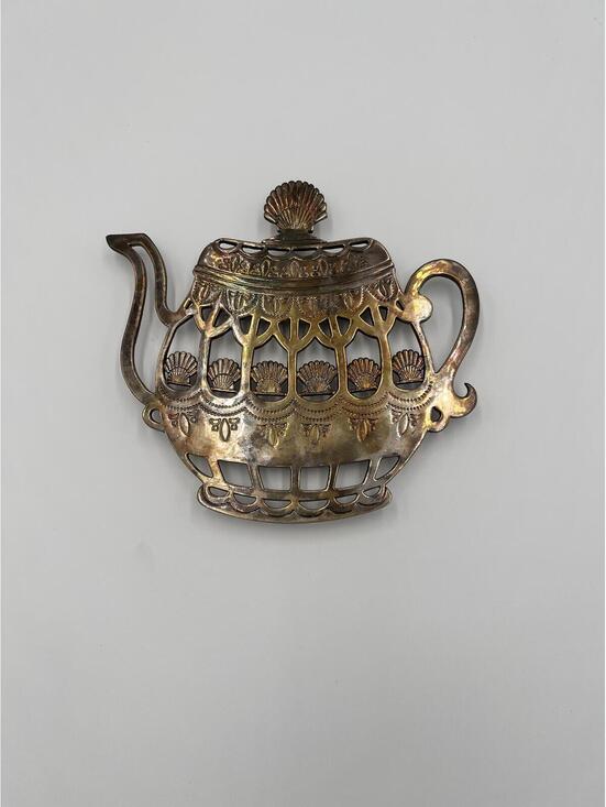 Other - Vintage Silverplate Teapot Wall Trivet Hot Plate Kitchen Decor 7x7